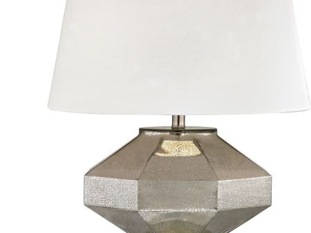 Angular Blown Glass Led Table Lamp In Silver Online now