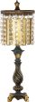 Amber & Crystal Table Lamp In Gold Leaf and Black Sale