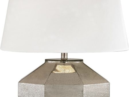 Angular Blown Glass Table Lamp In Silver on Sale