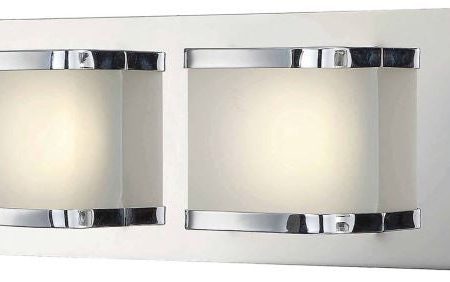 Bandeau 4 Light Vanity In Chrome and Rounded Glass Discount