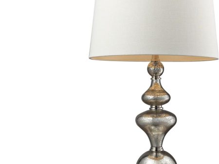 Angelica Led Table Lamp In Antique Mercury Glass and Polished Nickel For Discount