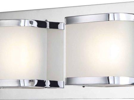 Bandeaux 2 Light Led Vanity In Chrome and Opal Glass on Sale