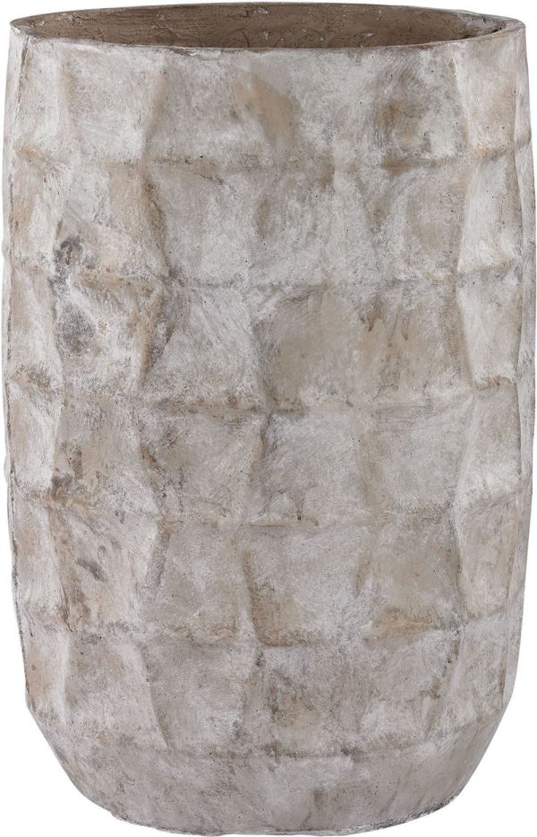 Aged Powdered Vase With Faceted Texture Online now