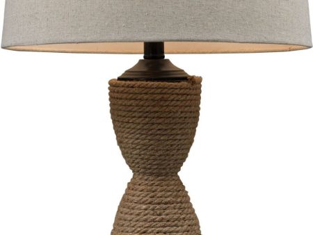 Wrapped Rope Table Lamp In Dark Brown and Sandstone For Cheap