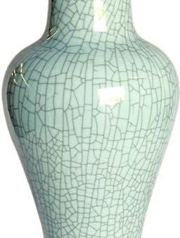 Crackle Celadon Fish Tail Vase W Brown Lip Online