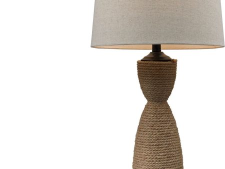 Wrapped Rope Led Table Lamp In Dark Brown and Sandstone Hot on Sale