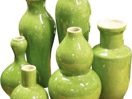 Assorted Vases Set of 6 - Lime Online Hot Sale