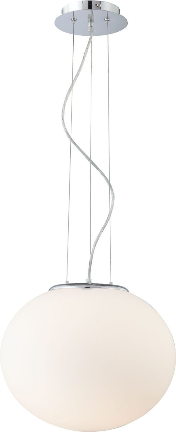 1 Light Pendant In Chrome and White Glass Online Sale