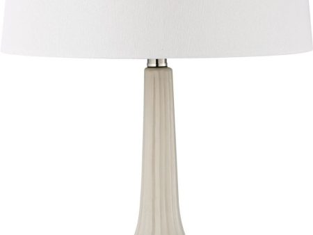 Abbey Lane Ceramic Table Lamp In Off White Discount