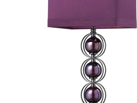 Alva Contemporary Led Table Lamp In Black Nickel and Purple Online now