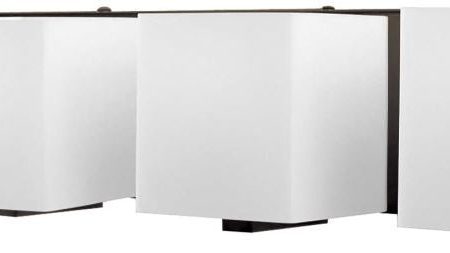 Borg 4 Light Vanity In Oil Rubbed Bronze and White Opal Glass Discount