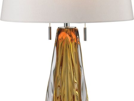 Modena Free Blown Glass Table Lamp In Amber Supply