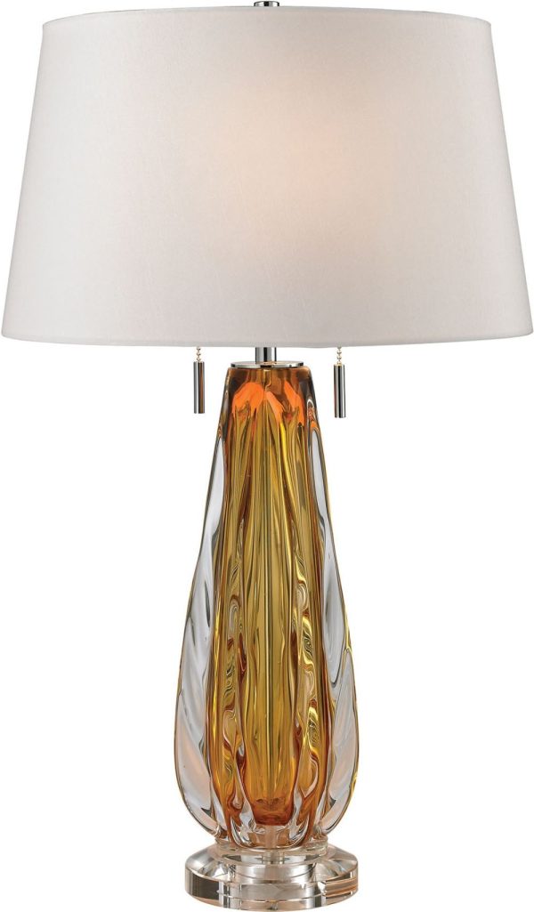 Modena Free Blown Glass Table Lamp In Amber Supply