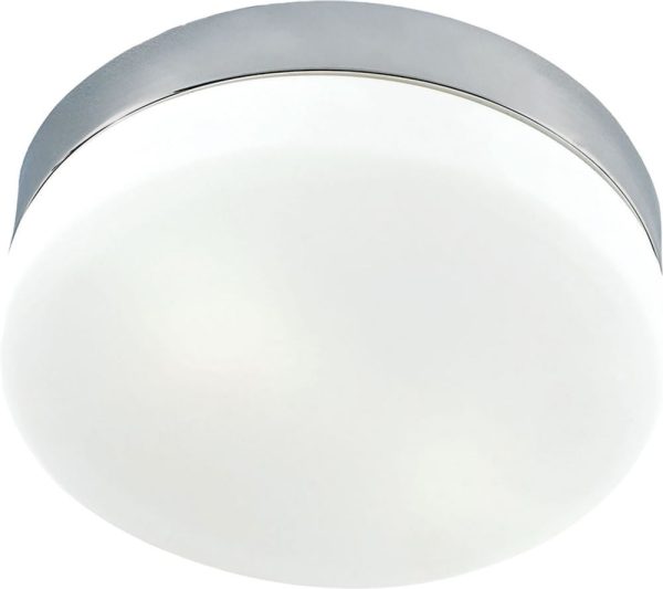 1 Light Flush Mount In Satin Nickel and White Glass Discount