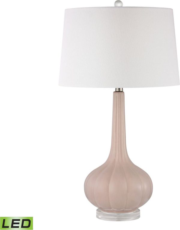 Abbey Lane Ceramic Led Table Lamp In Pastel Pink Online