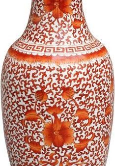 Coral Red Twisted Lotus Squash Vase Cheap