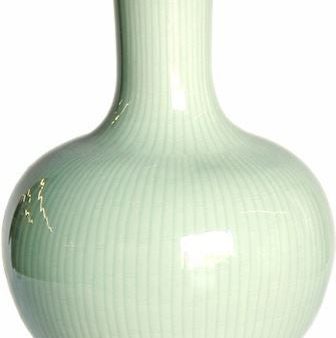 Celadon Carved Bamboo Globular Vase For Cheap