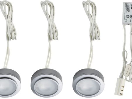 Zeepuk 3 Light Kit In Stainless Steel With Frosted Glass on Sale