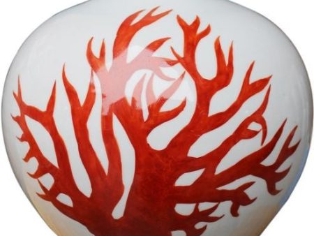 White Pomegranate Vase - Red Coral Supply