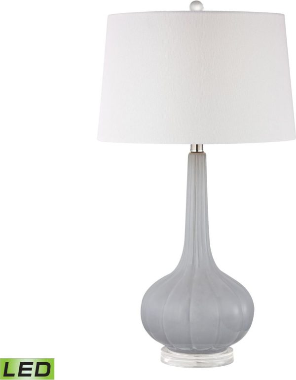 Abbey Lane Ceramic Led Table Lamp In Pastel Blue Online now