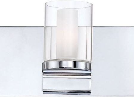 Anchor 3 Light Vanity In Chrome and Clear Outer Glass With White Opal Inner Glass For Discount