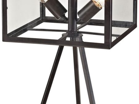 Workshop Glass Cube Table Lamp In Aged Bronze Cheap