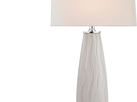 Andover Ceramic Led Table Lamp In Washington White Cheap