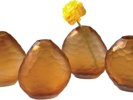 Cut Pebble Vases - Amber Online now