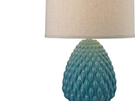 Acorn Ceramic Led Table Lamp In Deep Seafoam Glazed Ceramic Online now