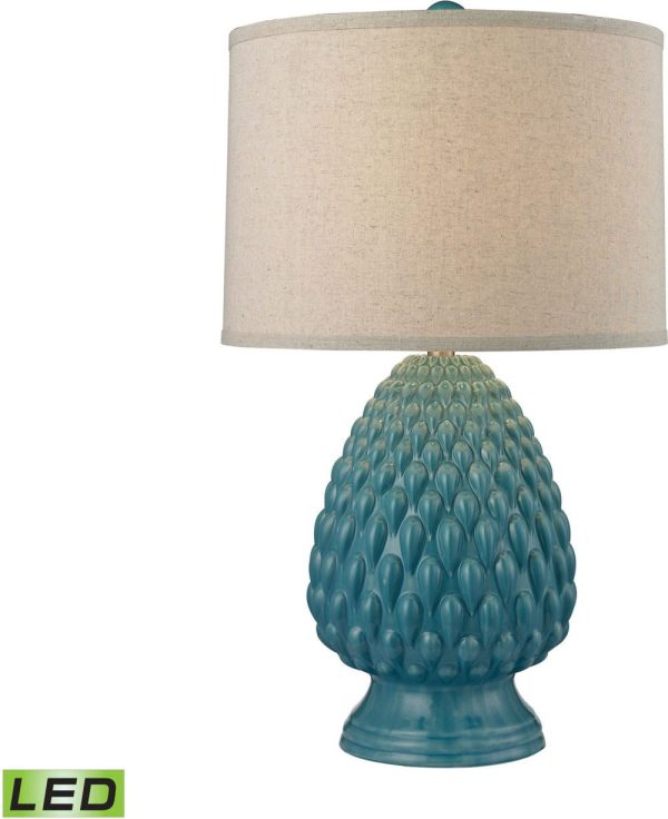 Acorn Ceramic Led Table Lamp In Deep Seafoam Glazed Ceramic Online now