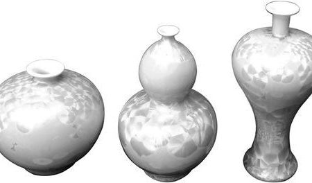 Chinoiserie White Crystal Shell Vases - Set of 3 Online Sale