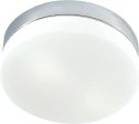 1 Light Flush Mount In Chrome and White Glass Online now