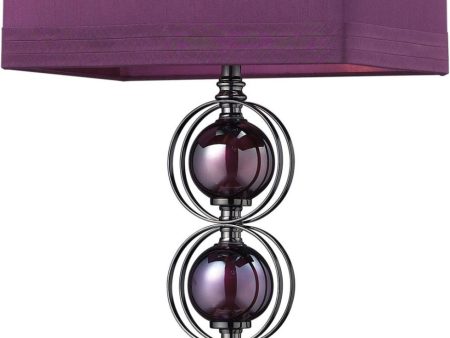 Alva Contemporary Table Lamp In Black Nickel and Purple Online Hot Sale