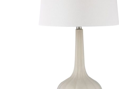 Abbey Lane Ceramic Led Table Lamp In Off White Hot on Sale