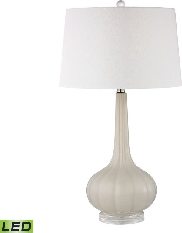 Abbey Lane Ceramic Led Table Lamp In Off White Hot on Sale