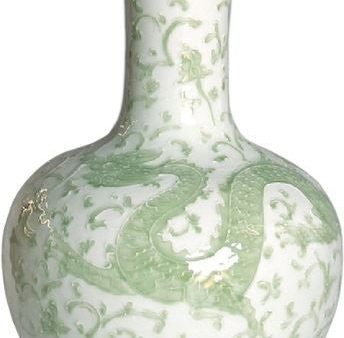 Celadon Dragon Lotus Globular Vase Supply