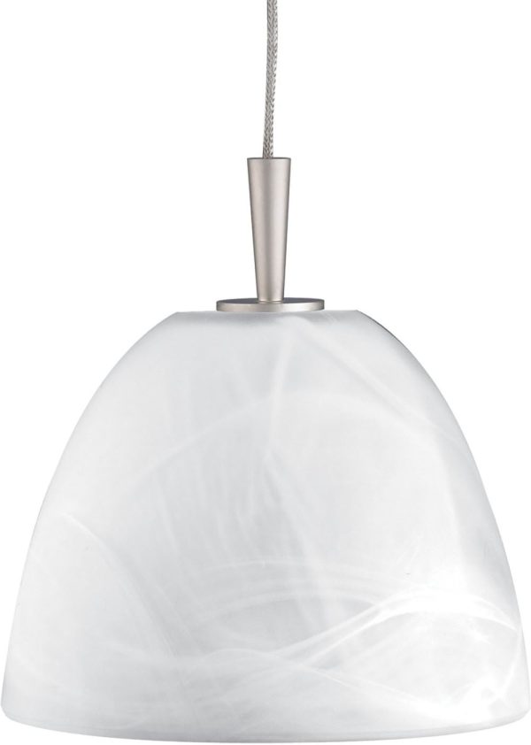 1 Light Pendant In Chrome and White Alabaster Glass Fashion