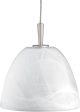 1 Light Pendant In Chrome and White Alabaster Glass Fashion