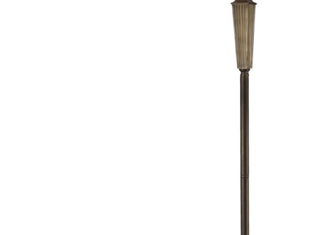 Amber Smoked Glass Led Floor Lamp With Bronze Accents Online now