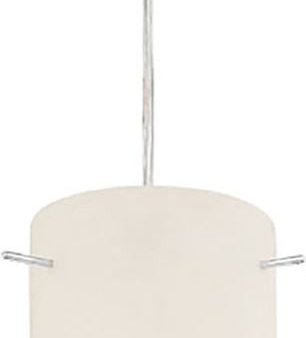 1 Light Pendant In Satin Nickel and White Glass Discount