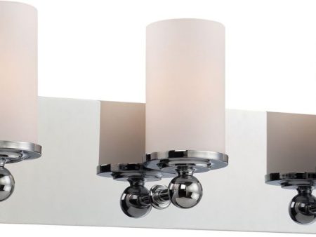 Adam 3 Light Vanity In Chrome and White Opal Glass Sale