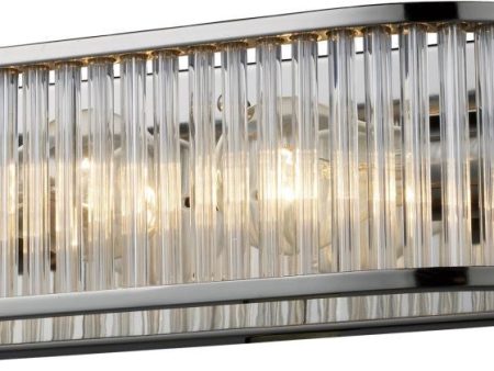 Braxton 2 Light Vanity In Polished Nickel and Ribbed Glass Rods Supply