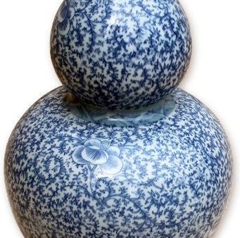 Blue & White Floral Gourd Vase For Discount